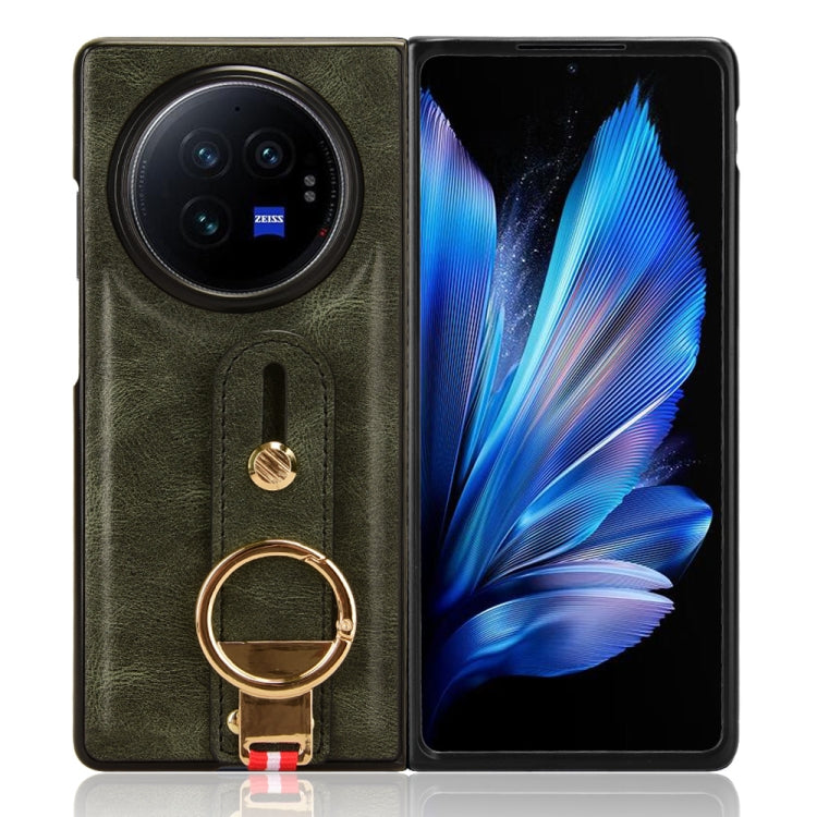 For vivo X Fold3 Pro Wristband Leather Back Phone Case