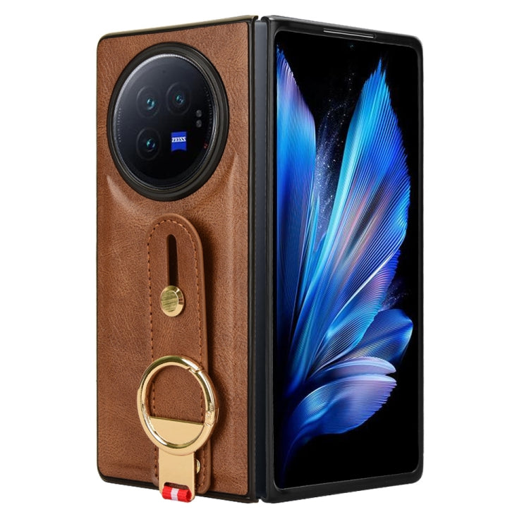 For vivo X Fold3 Pro Wristband Leather Back Phone Case