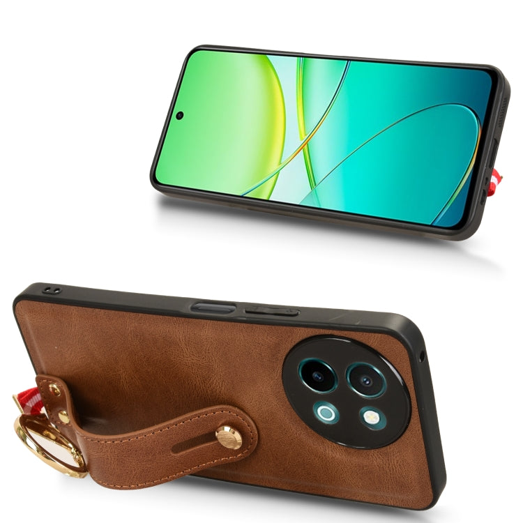 For vivo Y38 5G / Y200i 5G Wristband Leather Back Phone Case