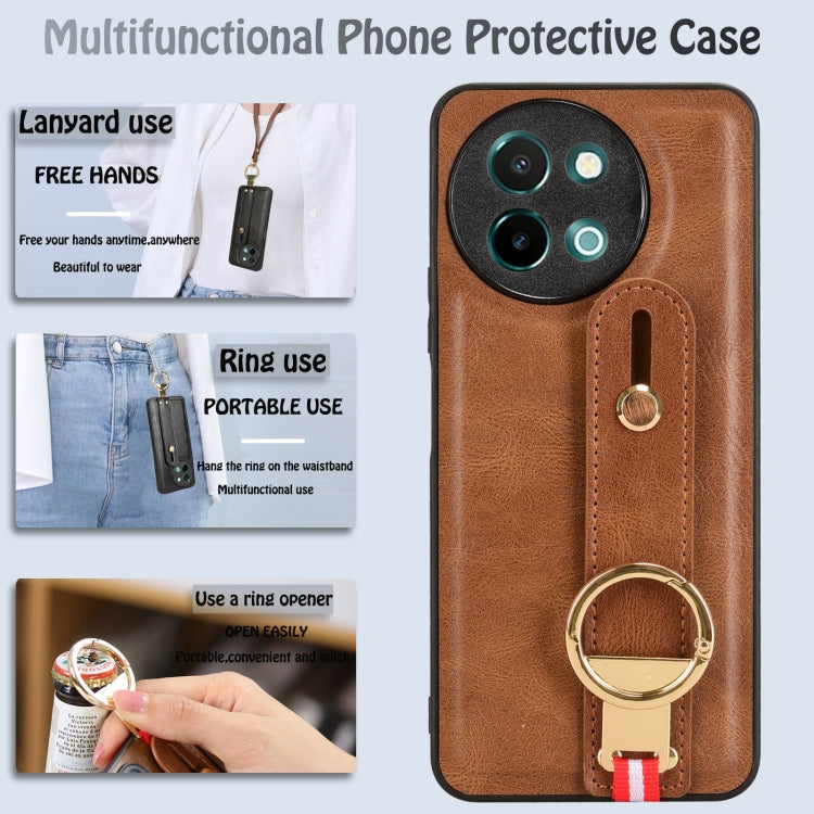 For vivo Y38 5G / Y200i 5G Wristband Leather Back Phone Case