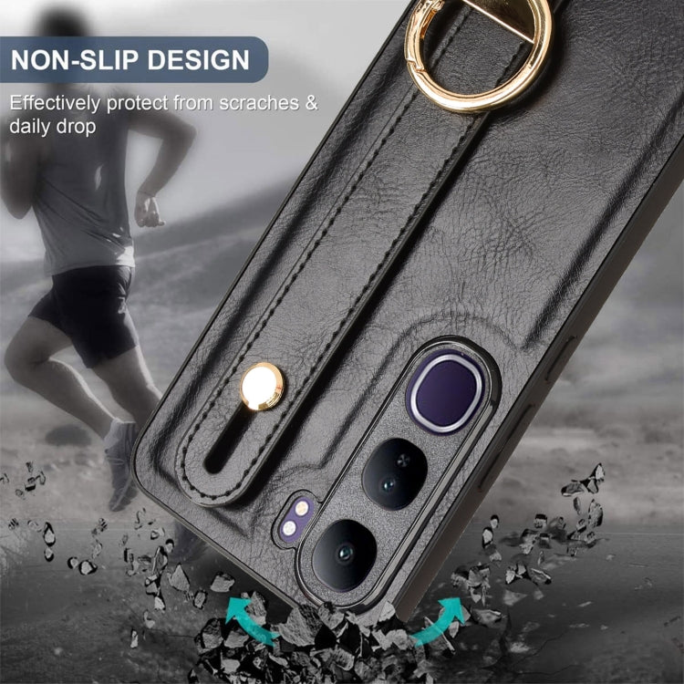 For vivo V40 Lite 5G / 4G IDN Wristband Leather Back Phone Case