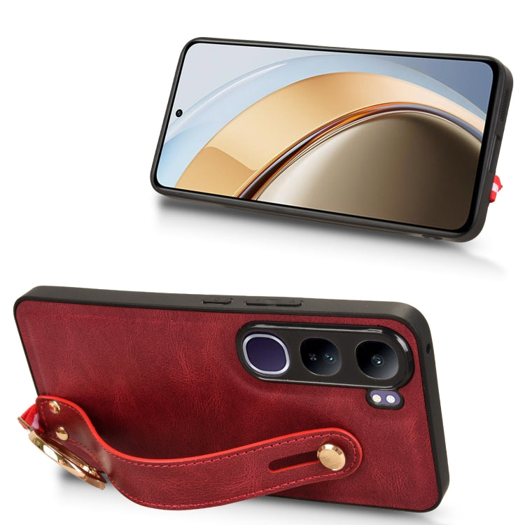 For vivo V40 Lite 5G / 4G IDN Wristband Leather Back Phone Case