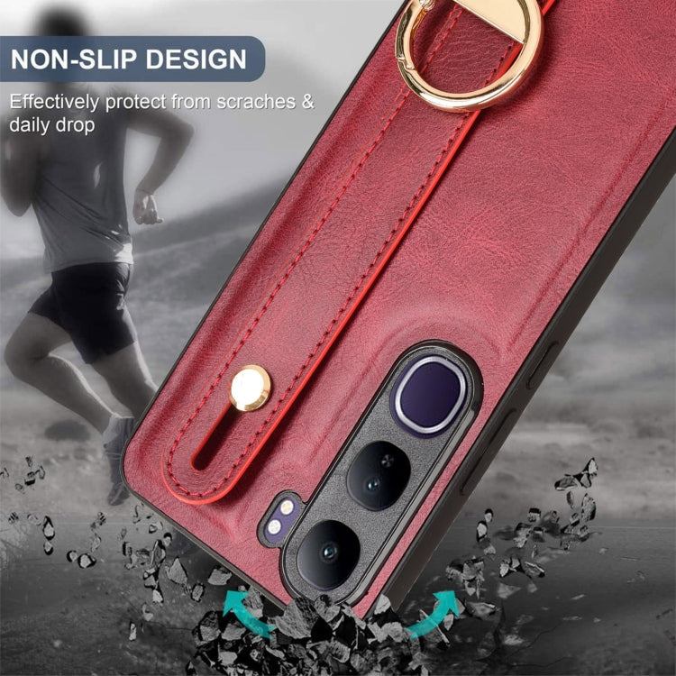 For vivo V40 Lite 5G / 4G IDN Wristband Leather Back Phone Case