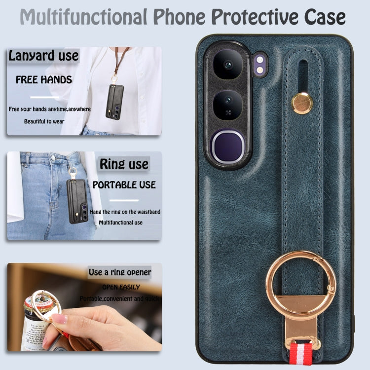 For vivo V40 Lite 5G / 4G IDN Wristband Leather Back Phone Case