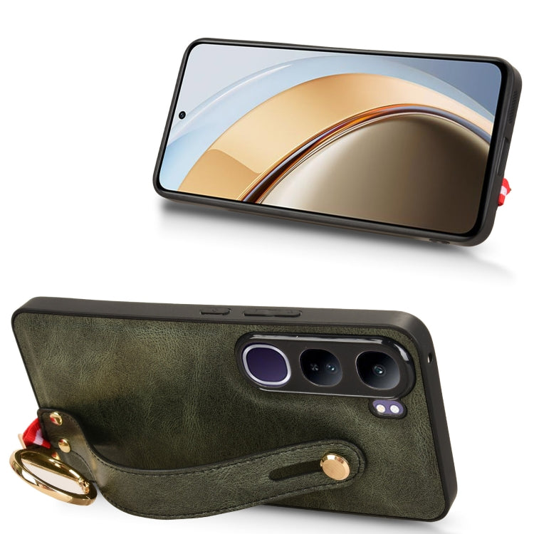For vivo V40 Lite 5G / 4G IDN Wristband Leather Back Phone Case
