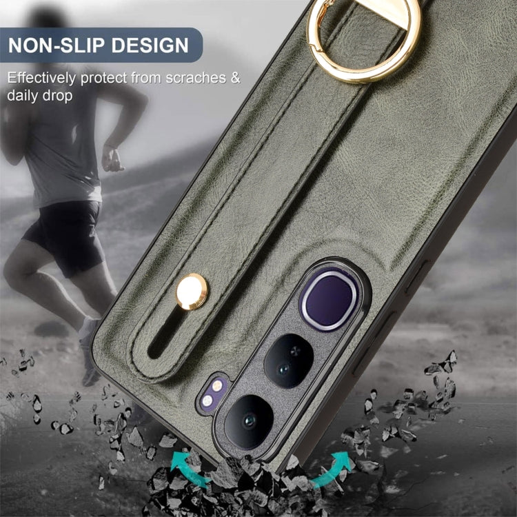 For vivo V40 Lite 5G / 4G IDN Wristband Leather Back Phone Case