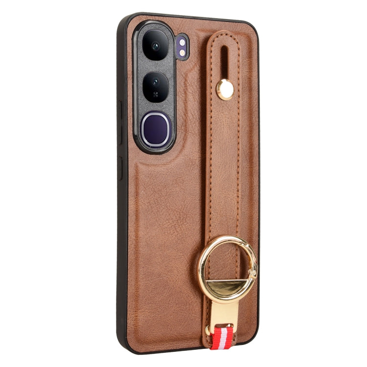 For vivo V40 Lite 5G / 4G IDN Wristband Leather Back Phone Case