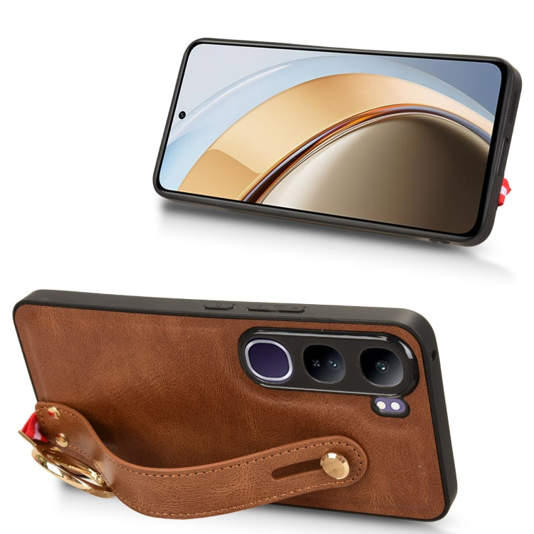 For vivo V40 Lite 5G / 4G IDN Wristband Leather Back Phone Case