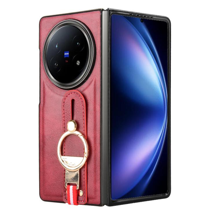 For vivo X Fold5 Wristband Leather Back Phone Case