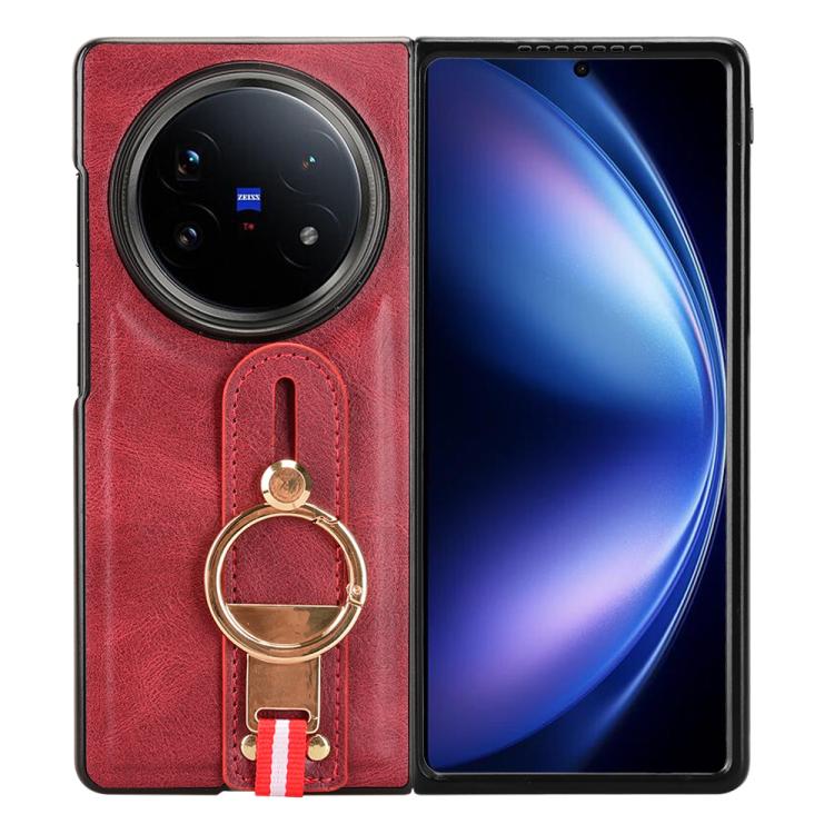 For vivo X Fold5 Wristband Leather Back Phone Case