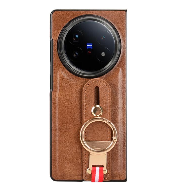 For vivo X Fold5 Wristband Leather Back Phone Case