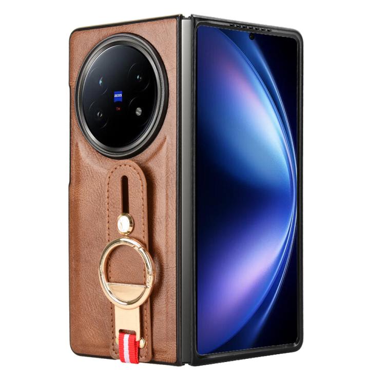 For vivo X Fold5 Wristband Leather Back Phone Case