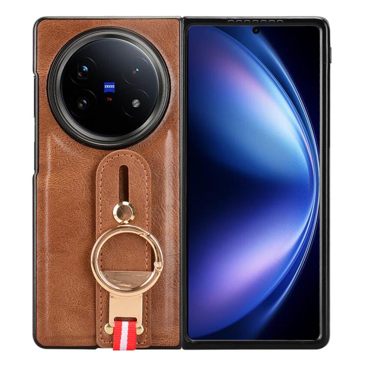 For vivo X Fold5 Wristband Leather Back Phone Case