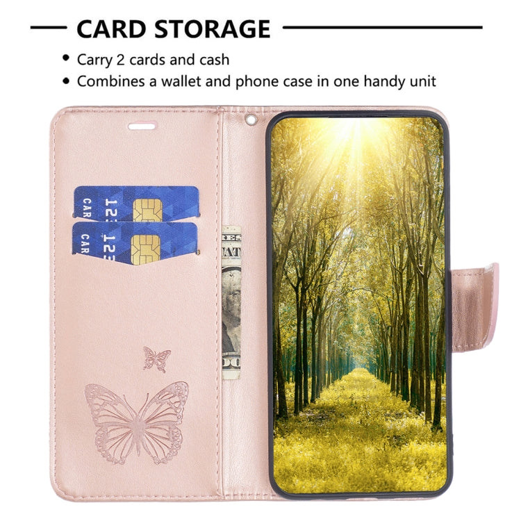For iPhone 16 Pro Embossing Two Butterflies Pattern Leather Phone Case