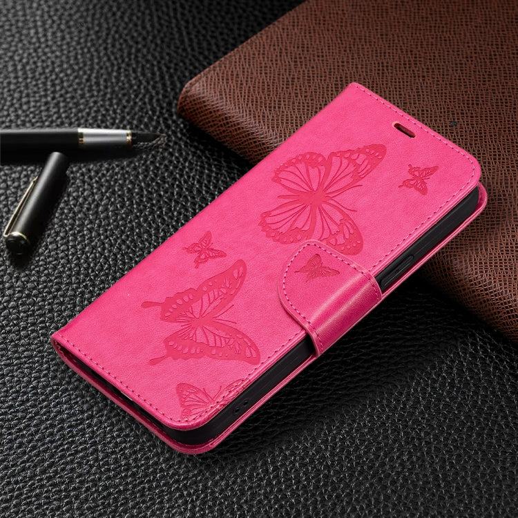 For iPhone 16 Embossing Two Butterflies Pattern Leather Phone Case
