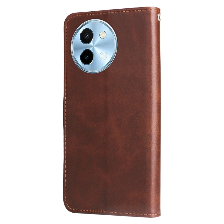 For vivo Y38 5G / T3x 5G Global Fashion Calf Texture Zipper Leather Phone Case