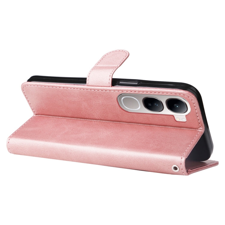 For vivo V40 Lite 4G / 5G IDN Fashion Calf Texture Zipper Leather Phone Case