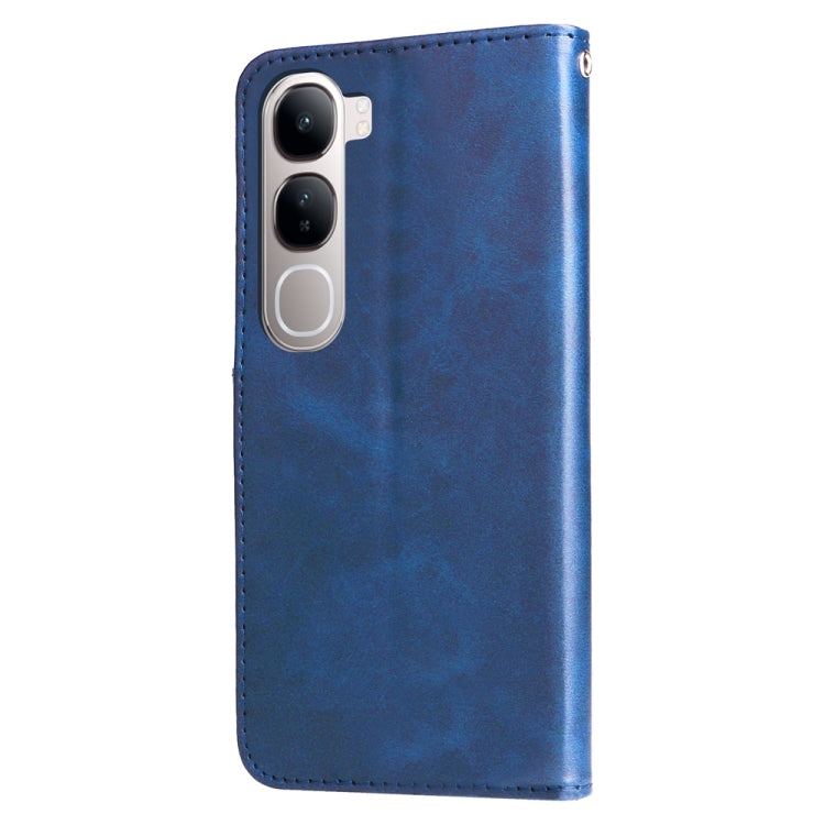 For vivo V40 Lite 4G / 5G IDN Fashion Calf Texture Zipper Leather Phone Case