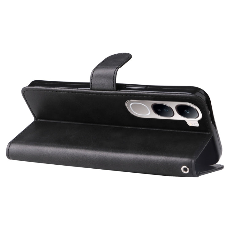 For vivo V40 Lite 4G / 5G IDN Fashion Calf Texture Zipper Leather Phone Case