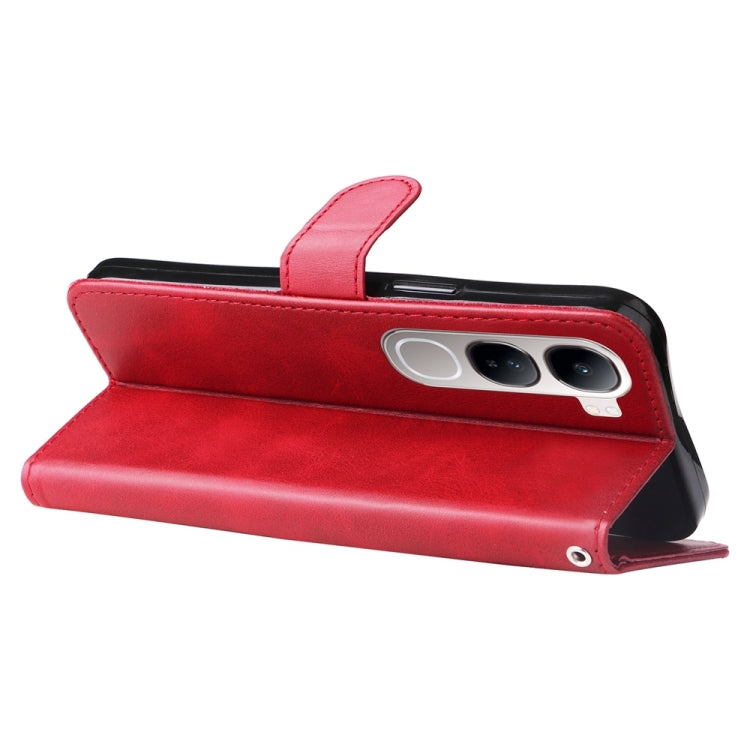 For vivo V40 Lite 4G / 5G IDN Fashion Calf Texture Zipper Leather Phone Case