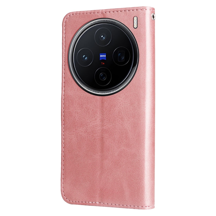 For vivo X200 Fashion Calf Texture Zipper Leather Phone Case