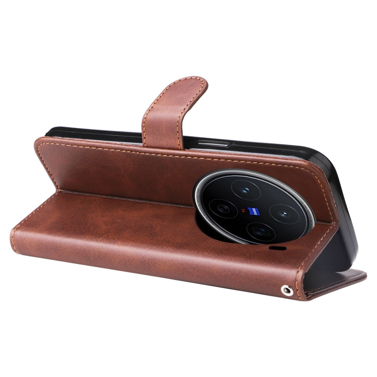 For vivo X200 Fashion Calf Texture Zipper Leather Phone Case