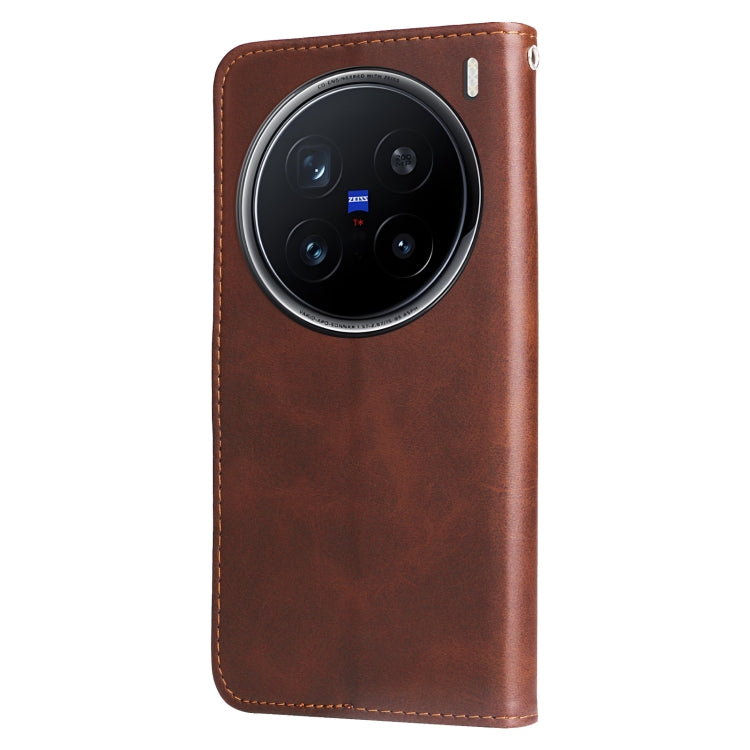 For vivo X200 Pro Fashion Calf Texture Zipper Leather Phone Case