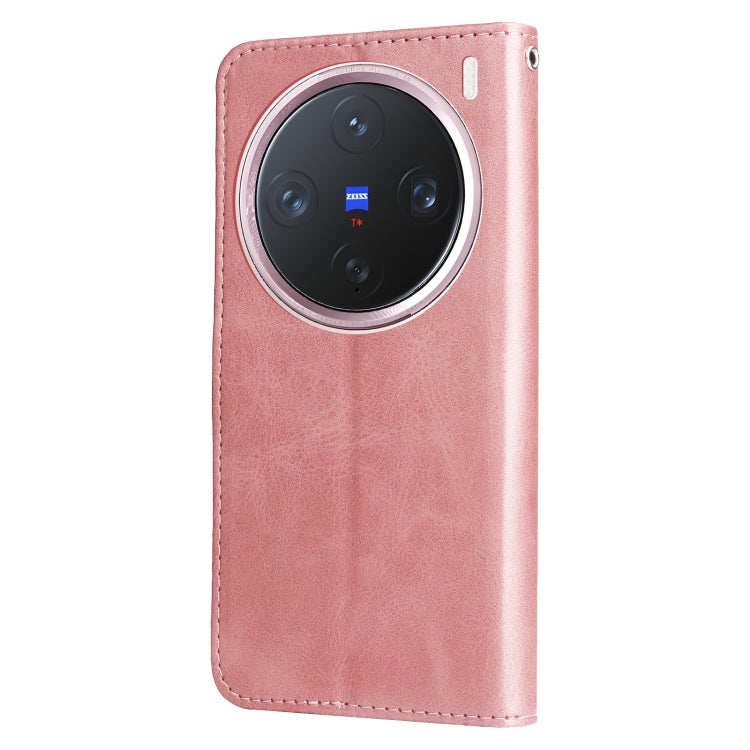 For vivo X200 Pro mini Fashion Calf Texture Zipper Leather Phone Case