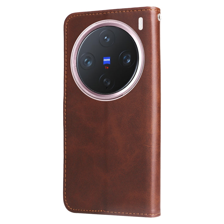For vivo X200 Pro mini Fashion Calf Texture Zipper Leather Phone Case