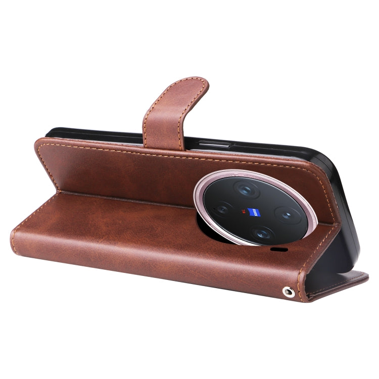 For vivo X200 Pro mini Fashion Calf Texture Zipper Leather Phone Case