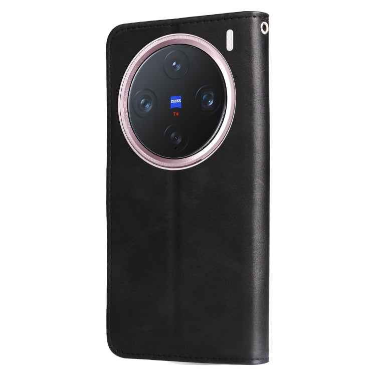 For vivo X200 Pro mini Fashion Calf Texture Zipper Leather Phone Case
