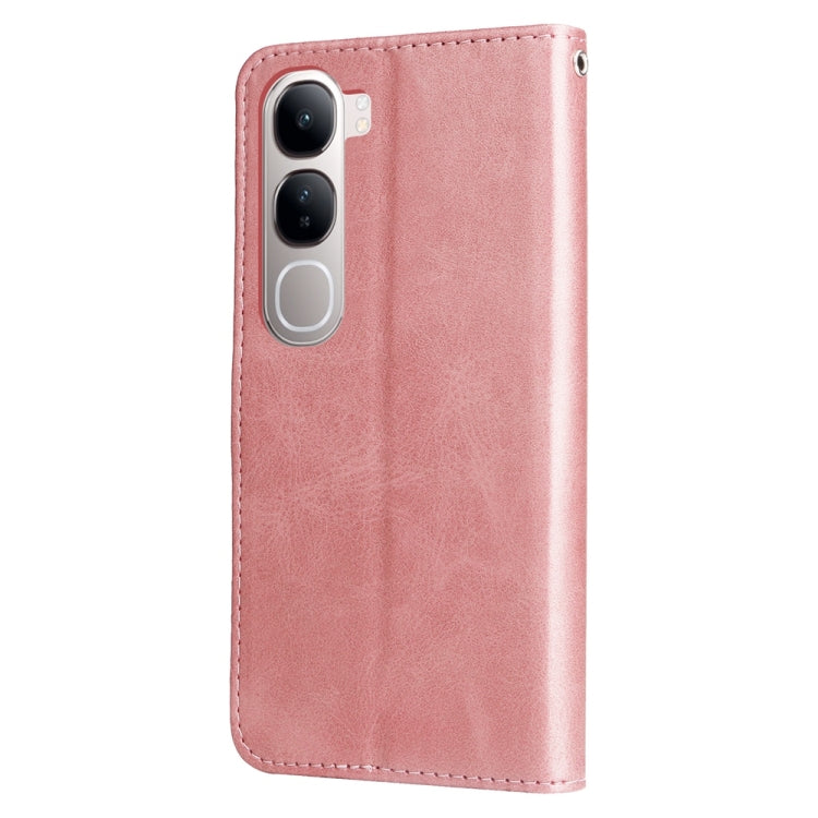For vivo Y19s Fashion Calf Texture Zipper Leather Phone Case