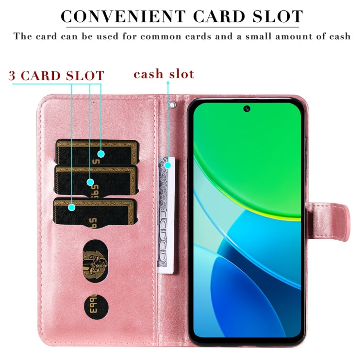 For vivo Y19s Fashion Calf Texture Zipper Leather Phone Case