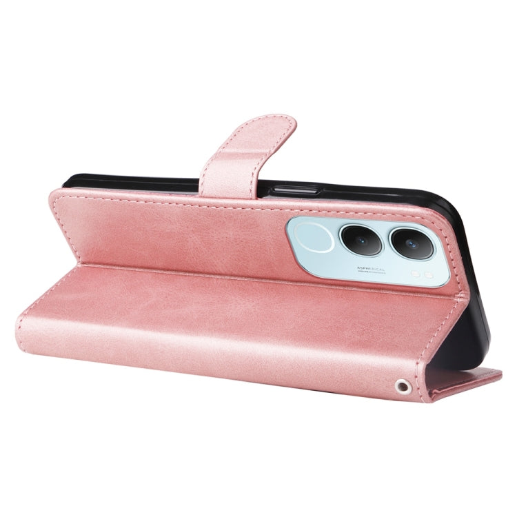 For vivo Y19s Fashion Calf Texture Zipper Leather Phone Case