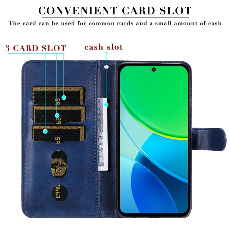 For vivo Y19s Fashion Calf Texture Zipper Leather Phone Case