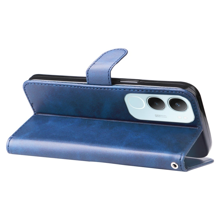 For vivo Y19s Fashion Calf Texture Zipper Leather Phone Case