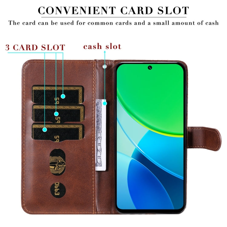 For vivo Y19s Fashion Calf Texture Zipper Leather Phone Case