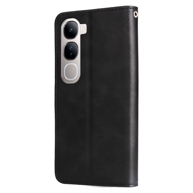 For vivo Y19s Fashion Calf Texture Zipper Leather Phone Case