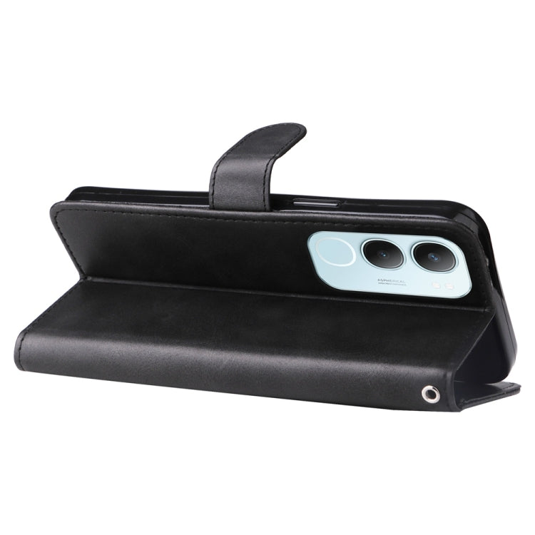 For vivo Y19s Fashion Calf Texture Zipper Leather Phone Case