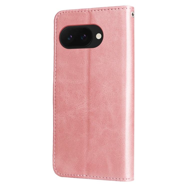For Google Pixel 9a Fashion Calf Texture Zipper Leather Phone Case