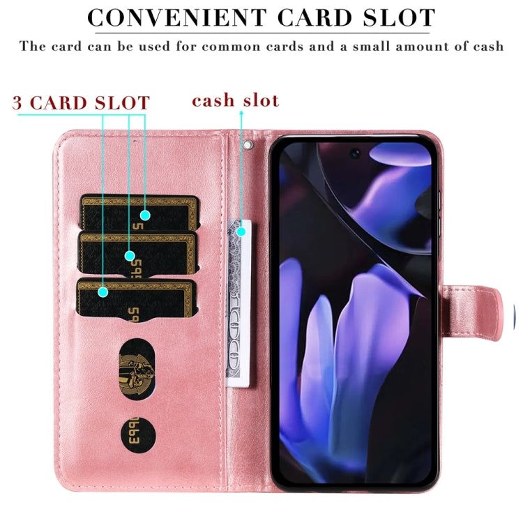 For Google Pixel 9a Fashion Calf Texture Zipper Leather Phone Case