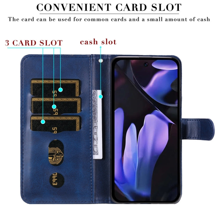 For Google Pixel 9a Fashion Calf Texture Zipper Leather Phone Case