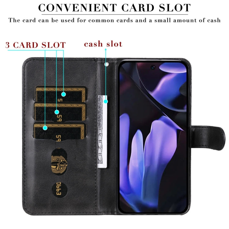 For Google Pixel 9a Fashion Calf Texture Zipper Leather Phone Case