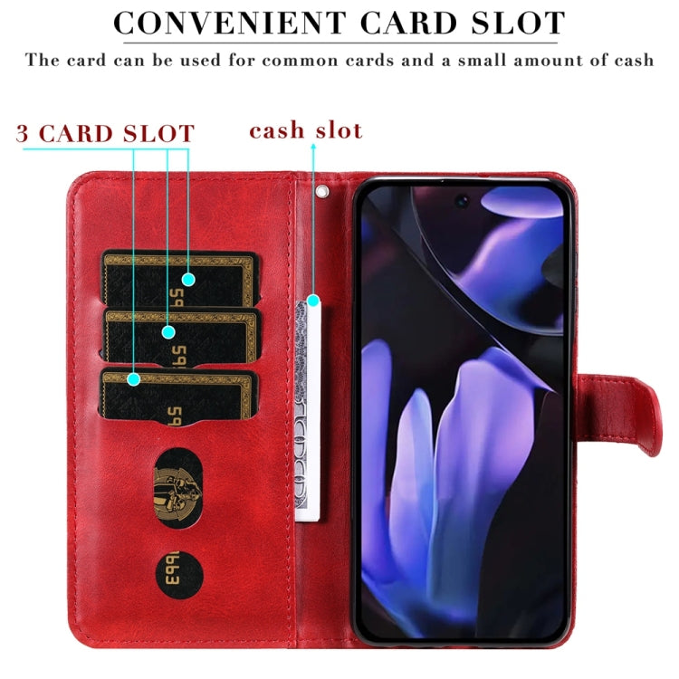 For Google Pixel 9a Fashion Calf Texture Zipper Leather Phone Case