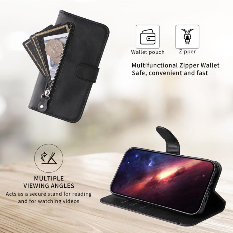 For Google Pixel 10a Fashion Calf Texture Zipper Leather Phone Case