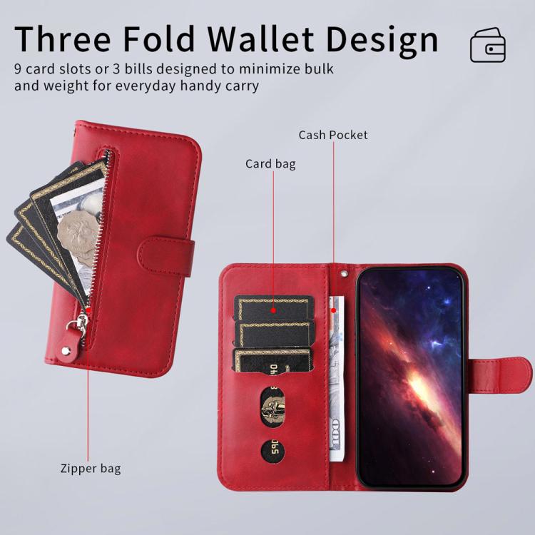 For Google Pixel 11 / Pixel 11 Pro Fashion Calf Texture Zipper Leather Phone Case