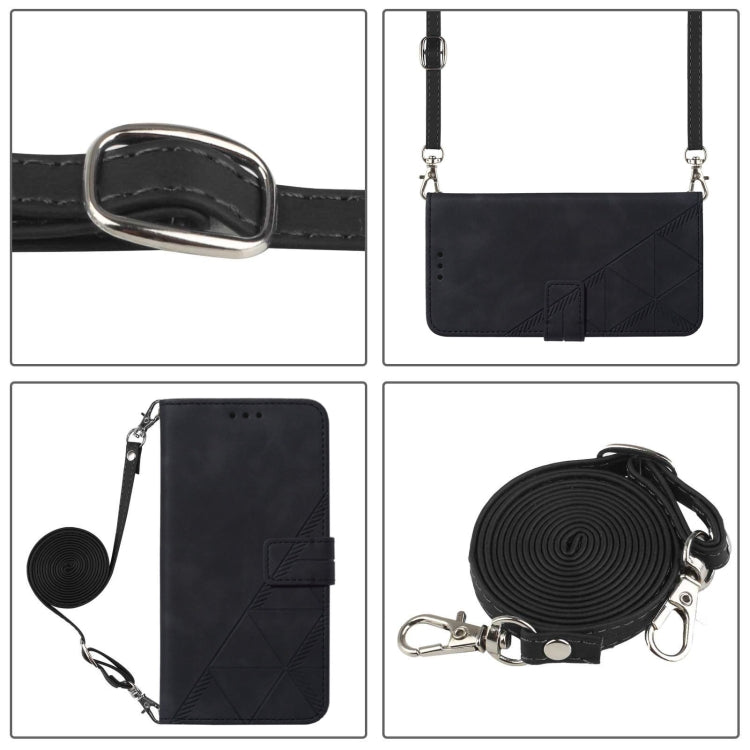 For iPhone 16 Crossbody 3D Embossed Flip Leather Phone Case