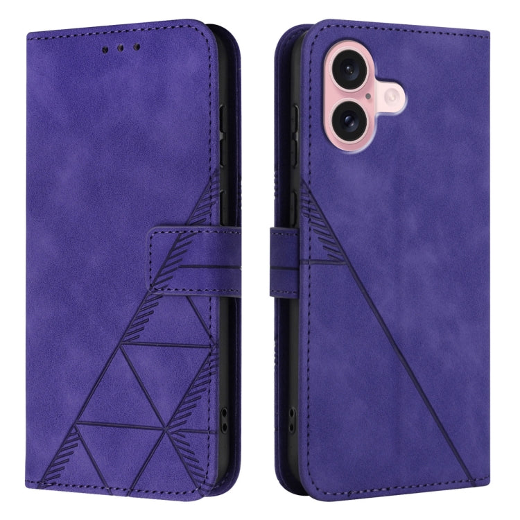 For iPhone 16 Crossbody 3D Embossed Flip Leather Phone Case
