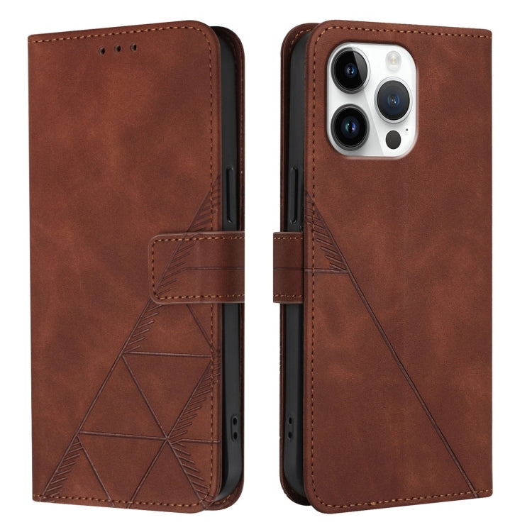 For iPhone 16 Pro Max Crossbody 3D Embossed Flip Leather Phone Case