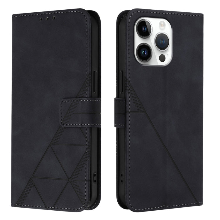 For iPhone 16 Pro Max Crossbody 3D Embossed Flip Leather Phone Case